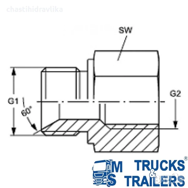 Адаптер нипел-муфа 1 1/4” - 1” 14958120, снимка 1