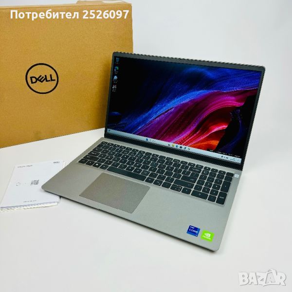 Лаптоп DELL 15,6” IPS 120Hz/i7-1255U/NVIDIA MX550/64GB RAM/512NVMe, снимка 1