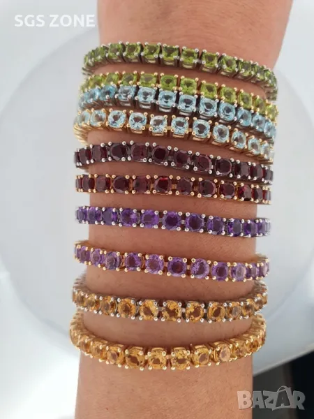 Сребърни Тенис Гривни, снимка 1