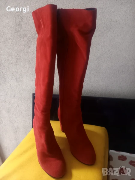 Дамски Ботуши чисто нови червени, снимка 1