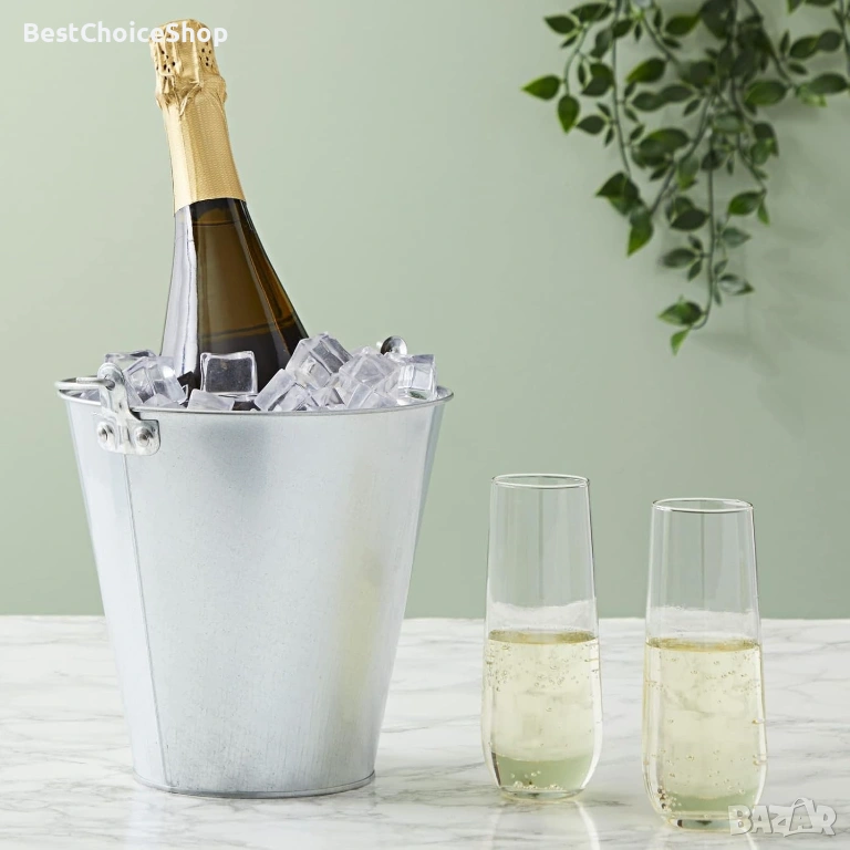 12бр. метални кофи 3L за лед/шампанско/бира/цветя, снимка 1