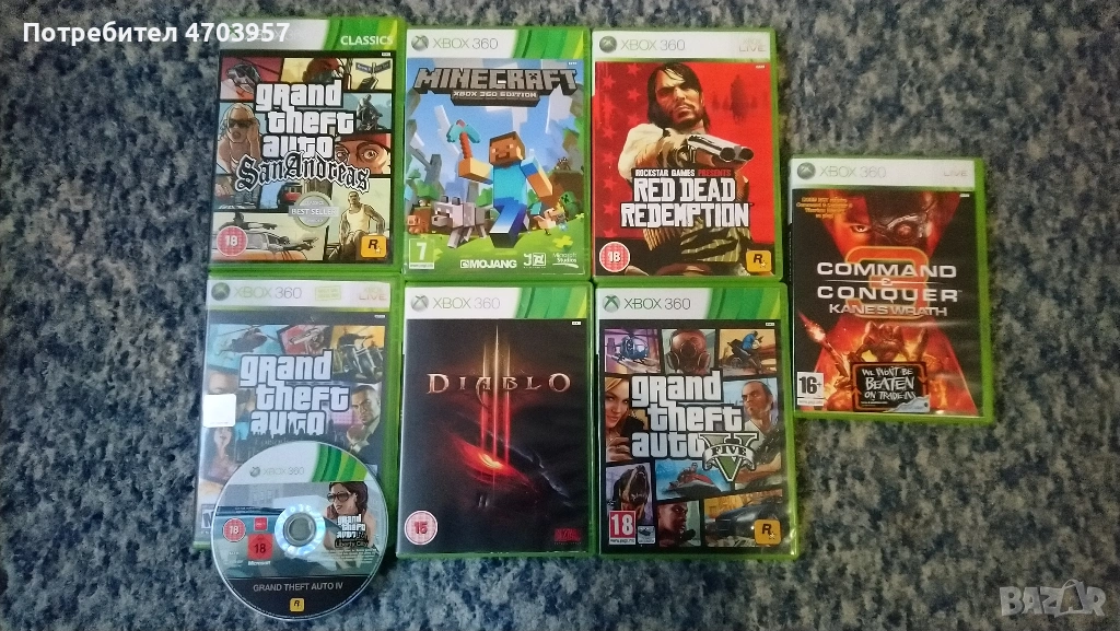 Игри за Xbox 360 GTA 4 GTA 5 Diablo Minecraft, снимка 1