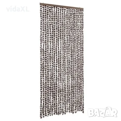 vidaXL Завеса против насекоми, кафяво и бяло, 90x220 см, шенил(SKU:325452), снимка 1