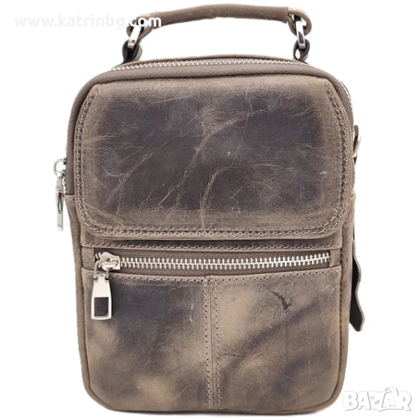 Мъжка чанта естествена кожа с винтидж ефект и къса дръжка Код на продукта:K-029, снимка 1