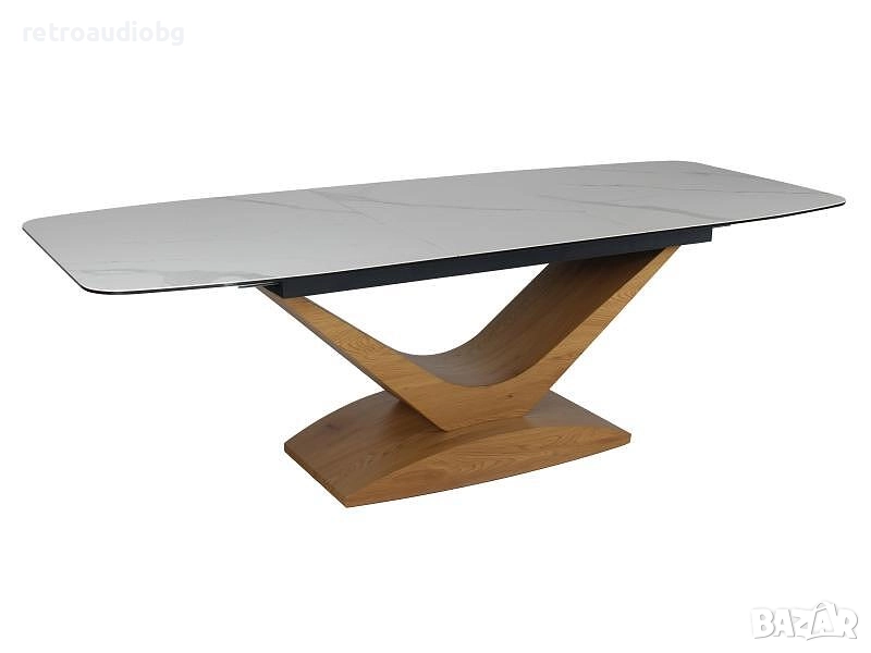 Разтегателна трапезна маса ДОЛЧЕ 180(240)X95 закалено стъкло, снимка 1
