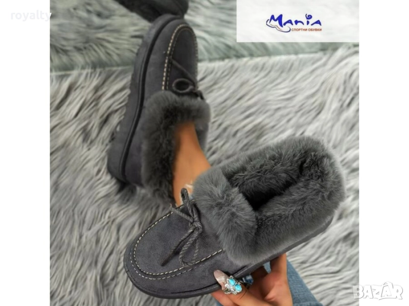 Дамски пантофи в сиво, снимка 1