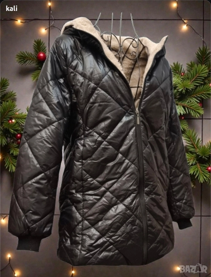 Топло черно яке с мека пухкава подплата, снимка 1