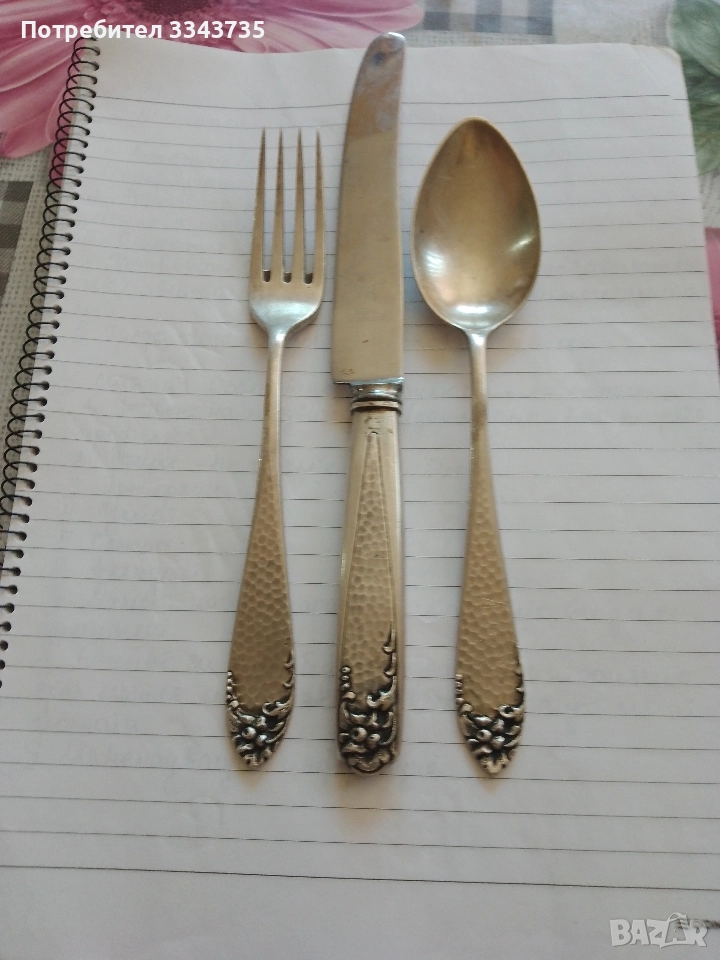 Антични или ретро сребърни прибори за хранене., снимка 1
