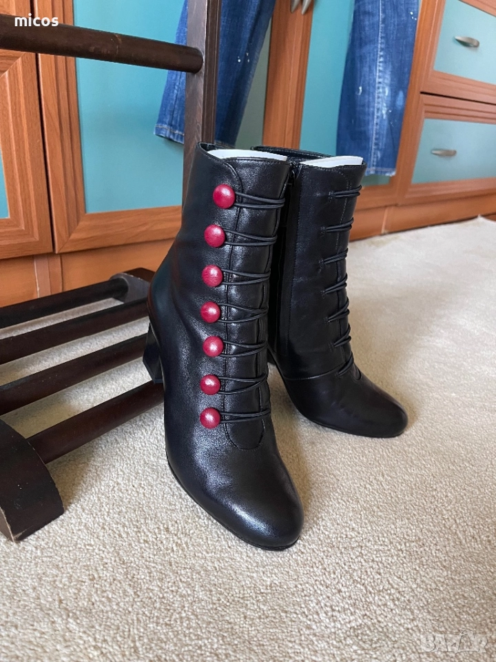 Alberto Zaga,естествена кожа отвън и отвътре изцяло,италиански 100%оригинал боти, снимка 1