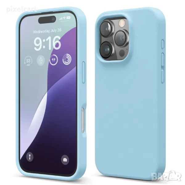 Силиконов калъф Silicone Lite за iPhone 16 Pro, Светло син, снимка 1