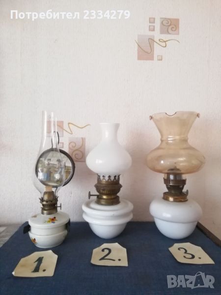 Стари газени лампи, порцелан и стъкло. , снимка 1