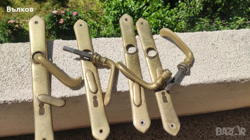Стари бронзови дръжки за врата, снимка 1