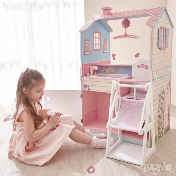 Дървена къща за кукли Teamson Kids 3 VEN-TD-11460A Little World Olivia Детски център за кукли , снимка 1