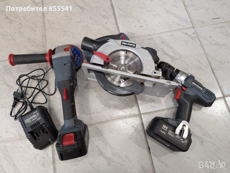 Акумулаторен комплект 18v Graphite. Винтоверт, ъглошлайф, циркуляр., снимка 1