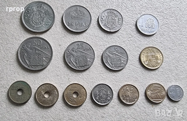 Испания. Испански песети . 15 бройки., снимка 8 - Нумизматика и бонистика - 35773496