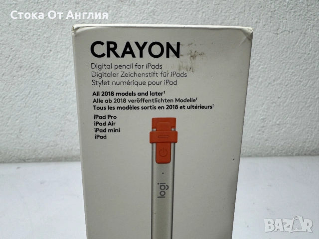 Писалка за таблет LOGITECH Crayon за iPad, Сива, снимка 3 - Друга електроника - 53824745