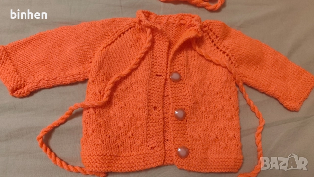 Бебешки нови плетени дрешки 1-3 месеца, снимка 3 - Комплекти за бебе - 52578429