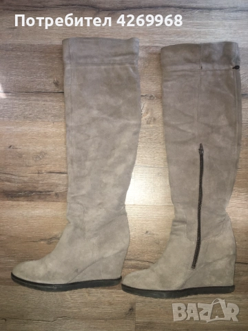 Ботуши/чизми Via Vai естествен велур размер 39, снимка 2 - Дамски ботуши - 51581606