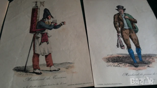 19 век Комплект от 12 гравюри от „Виковете на Париж“ от Карл Верне, снимка 10 - Антикварни и старинни предмети - 51263360