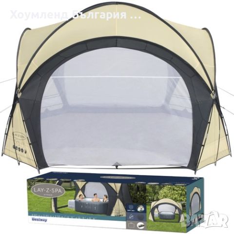 Голяма градинска шатра GAZEBO тента 3.9х3.9м с мрежа, снимка 2 - Къмпинг мебели - 46102472