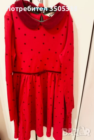 Червена рокля Mini Boden, снимка 4 - Детски рокли и поли - 50884473