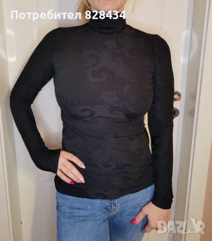 Черно релефно поло Corso Italia, снимка 12 - Блузи с дълъг ръкав и пуловери - 44956083