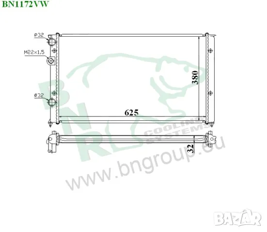 Воден радиатор BNR за SEAT,VOLKSWAGEN BN1172, снимка 3 - Части - 14376192