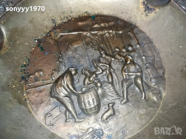 ПЕПЕЛНИК-МЕД/МЕСИНГ-ВНОС SWEDEN 2408251043LCHERY, снимка 15 - Антикварни и старинни предмети - 51470787