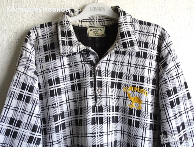 CAMEL мъжка памучна риза XXL, снимка 2 - Ризи - 53828910