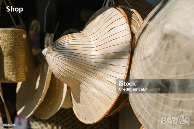 🌱 Виетнамска шапка 🇻🇳 🎋, снимка 6 - Шапки - 53633921