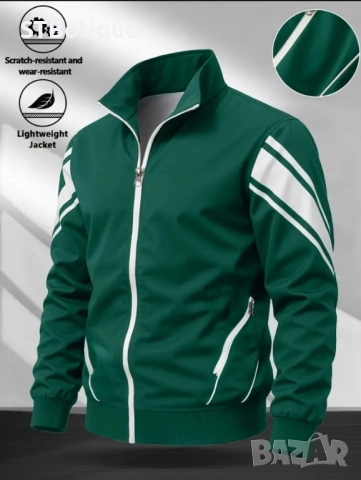 🧥 Мъжко Спортно Яке в Тъмносиньо/ Черно /Зелено в комбинация с Бяло | STBoutique, снимка 6 - Якета - 52207147