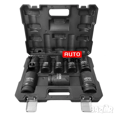 Комплект дълбоки ударни вложки 12-стенни 1″ (22 – 41 мм) 8 части JCB, снимка 2 - Други инструменти - 53885513