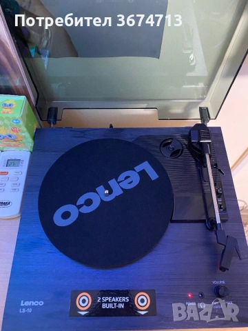 Грамофон Lenco - LS-10BK, ръчен, черен с гаранция