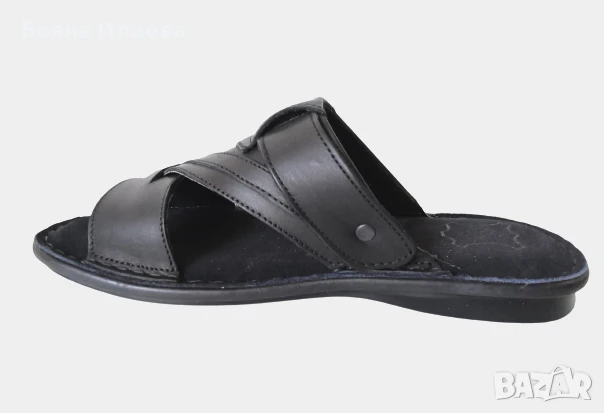 Габровски от ЕСТЕСТВЕНА кожа мъжки чехли / сандали (код 109) - 44лв, снимка 5 - Мъжки чехли - 50878880