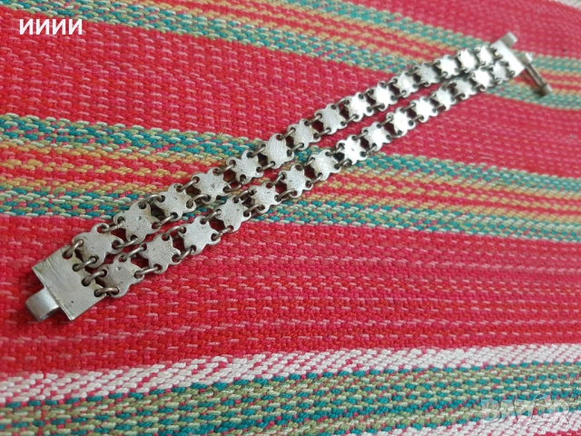 Сребърна гривна верижка , снимка 2 - Антикварни и старинни предмети - 52546826