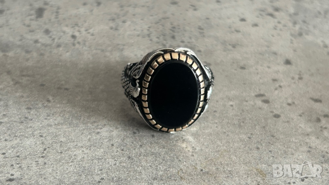 Сребърен пръстен с орел, снимка 2 - Пръстени - 44968759