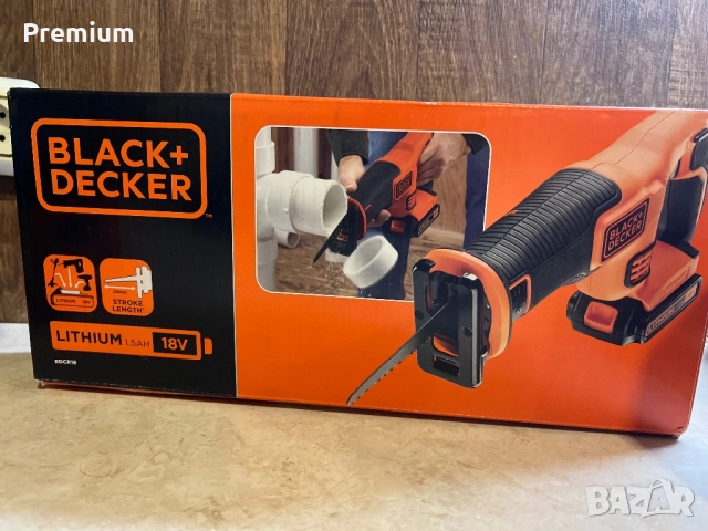 Акумулаторен саблен трион Black & Decker BDCR18N + 4.0ah батерии, снимка 2 - Триони и циркуляри - 52578982
