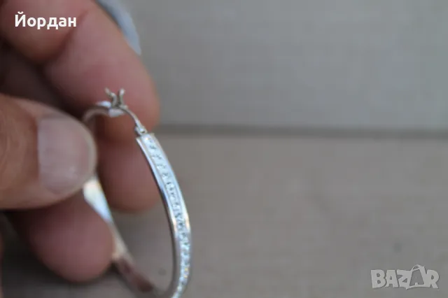 Дамски сребърни обеци с камъни, снимка 8 - Обеци - 50099444