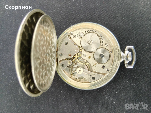  Швейцарски джобен часовник - SYMA  1925г.- 7 JEWELS-SWISS MADE, снимка 9 - Джобни - 46796635