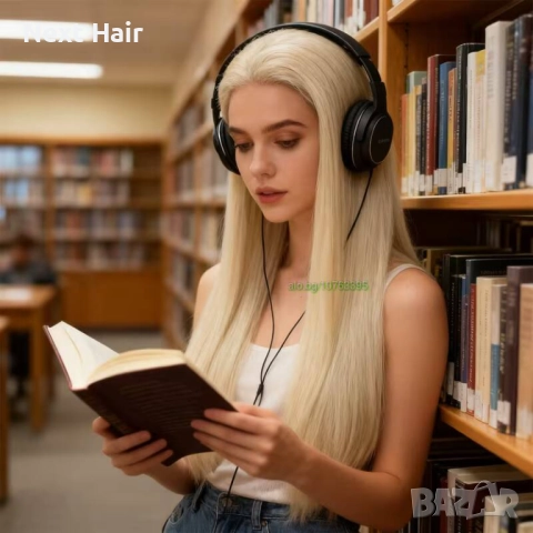 Руса перука с цяла дантела - 70 см, висок клас, снимка 6 - Аксесоари за коса - 52878575