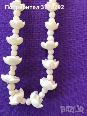 Колие от слонова кост-Старинно, от Бенгалския залив на Индийския океан, 90 лв, снимка 2 - Колиета, медальони, синджири - 52010224