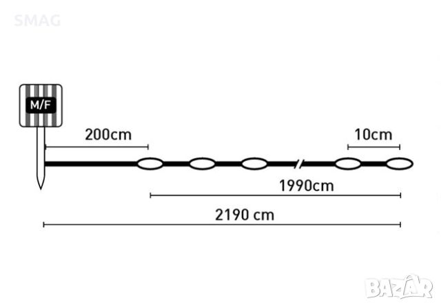 200 соларни LED светлини с 8 режима 19.9m - многоцветни, снимка 5 - Соларни лампи - 45836484