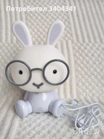 Нощна лампа зайче с очила за детска стая, снимка 4 - Мебели за детската стая - 49860538