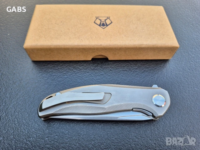 Сгъваем нож SHIROGOROV модел 2025г,стомана М390,титаниева дръжка,SH203, снимка 5 - Ножове - 51037496