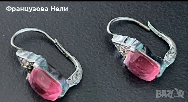 Стари, 100 годишни обеци, в оригиналната си кутия, снимка 3 - Антикварни и старинни предмети - 54180017