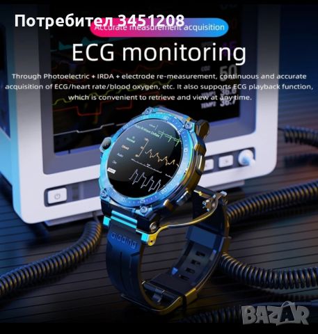 Смарт часовник с Bluetooth слушалки и камера, снимка 3 - Смарт гривни - 45227615