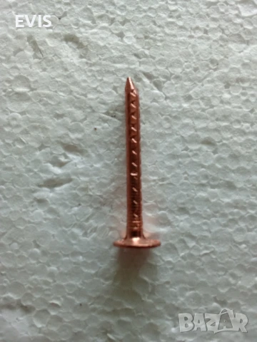 Медни покривни пирони с широка периферия – 2,8х35 мм, 200 г опаковка, снимка 3 - Железария - 50947778