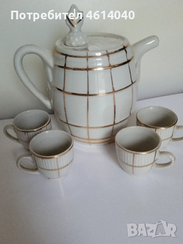 Сервиз за ракия с позлата