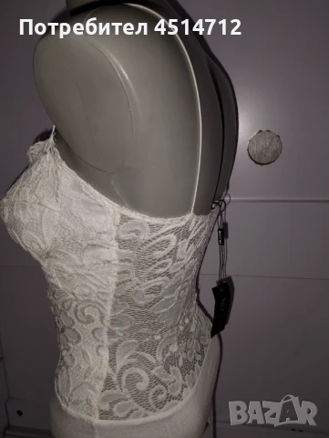 Марково бутиково боди с брюкселска ластична дантела и ест.  памук, снимка 3 - Други - 50812664