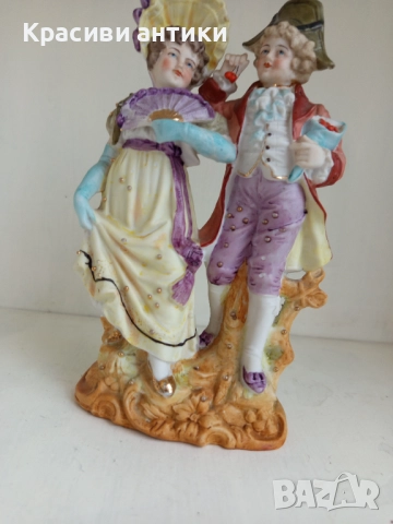 Старинна, красива фигура от бисквитен порцелан, висока 20 см, снимка 2 - Колекции - 52090434